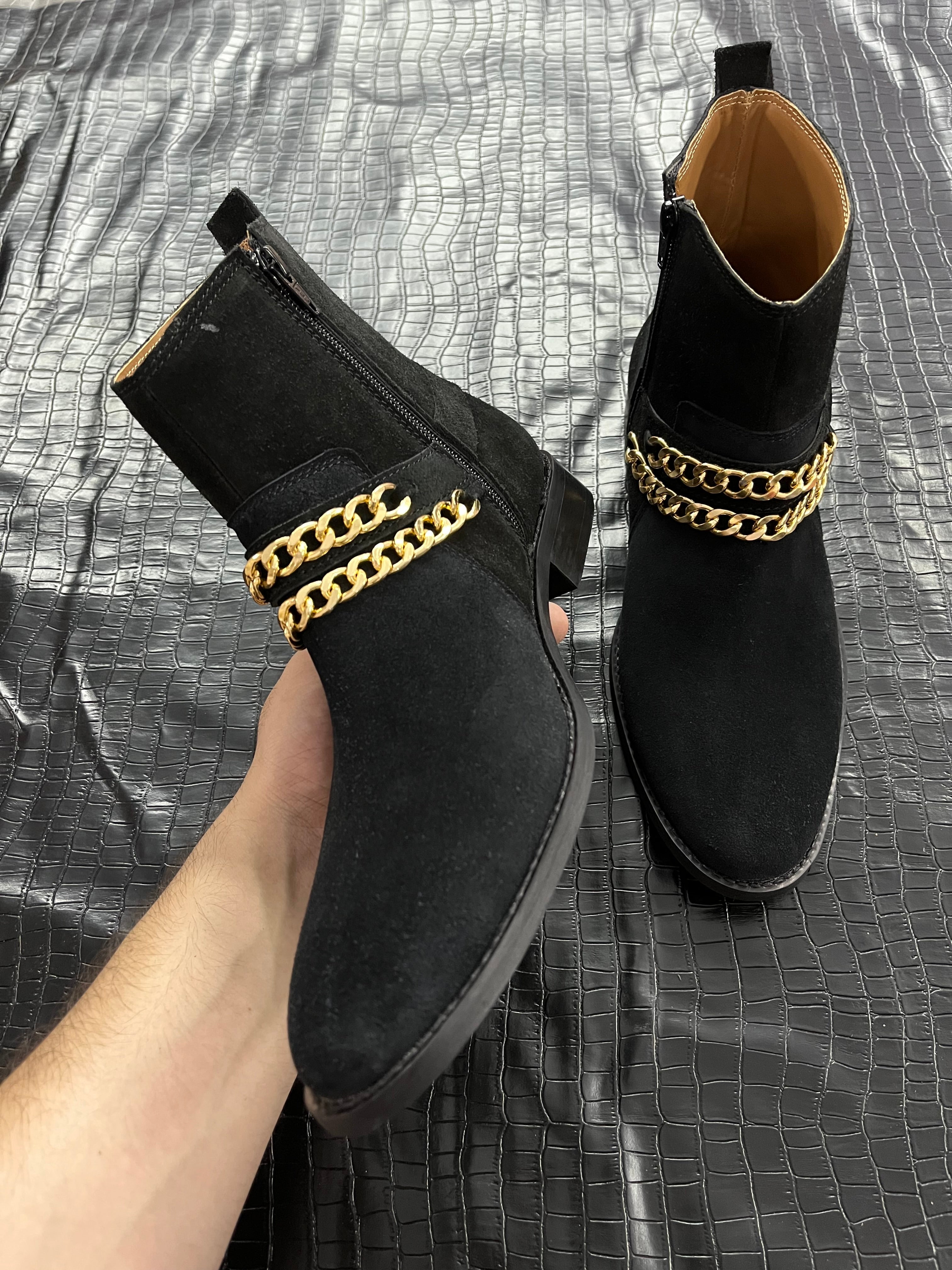 PREMIUM HARNESS DOUBLE CHAIN BOOTS