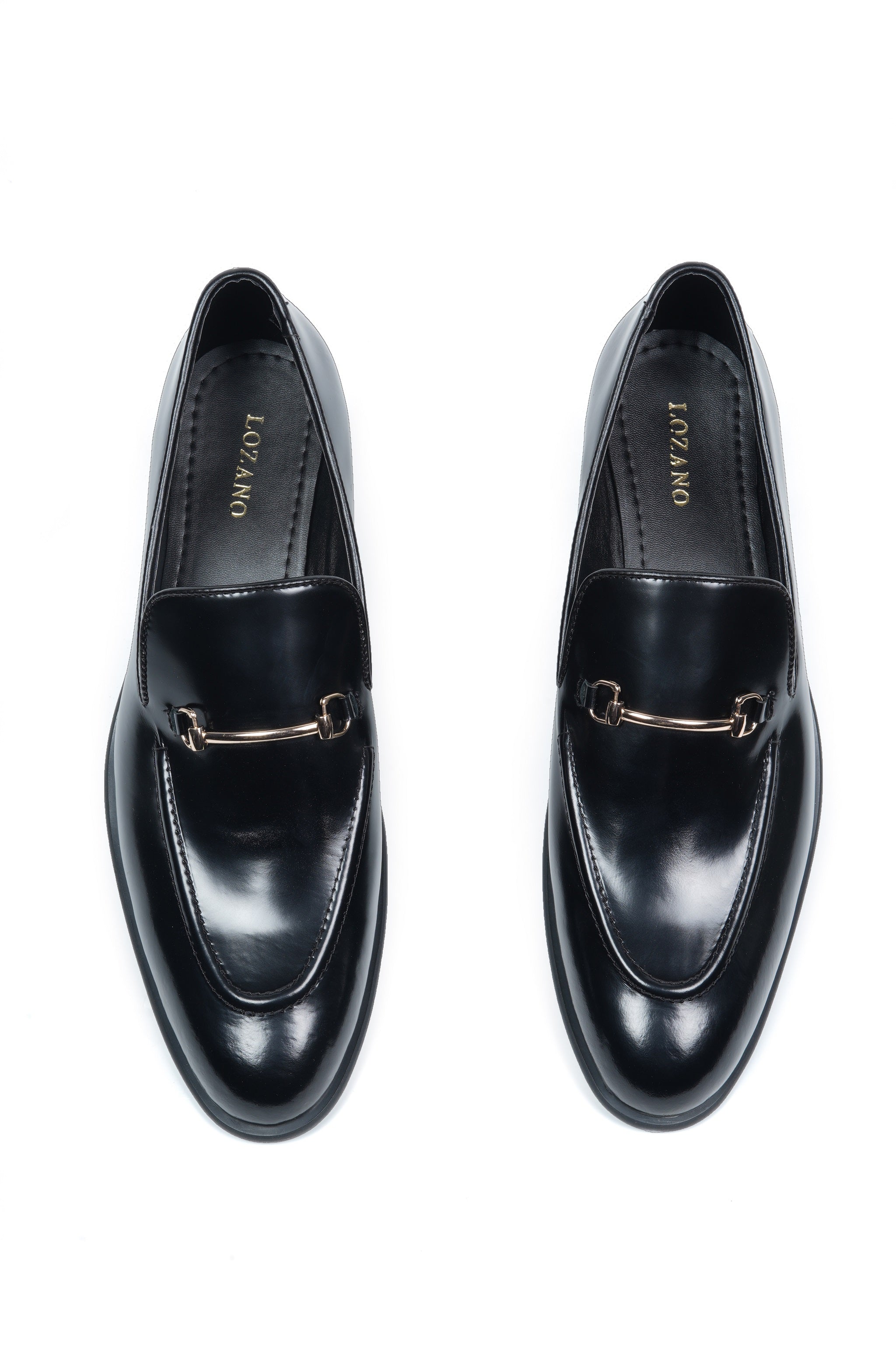 SMOOTH LEATHER SLIP ONS - BLACK