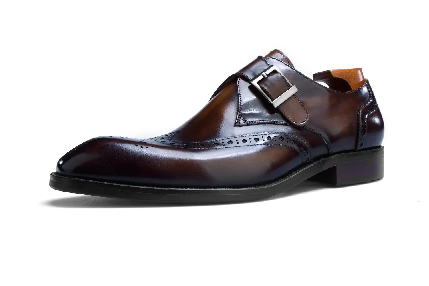 BROWN SQUARE TOE MONKS