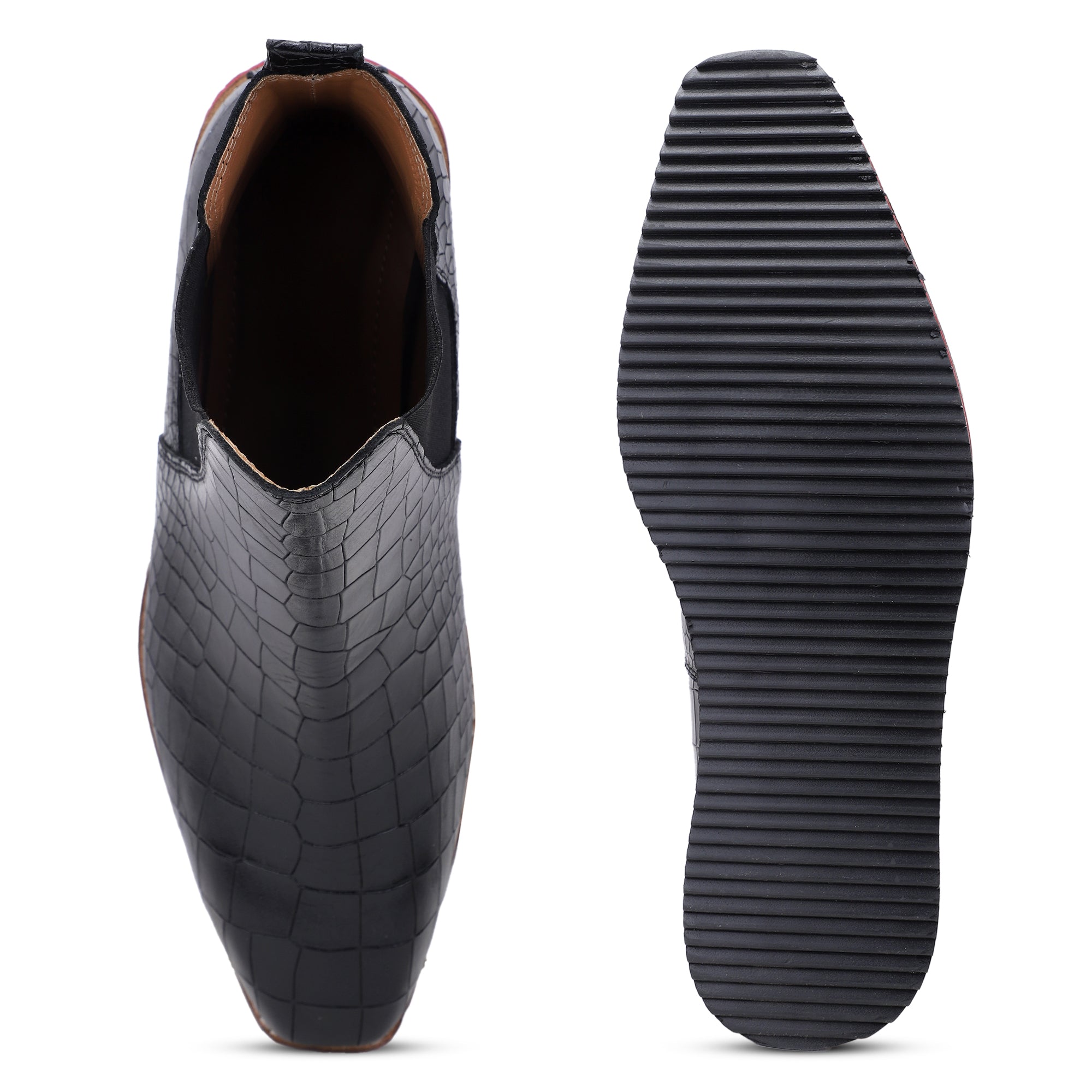 Italian Cut Croco Leather Boots - EVA Sole