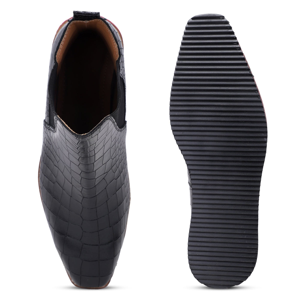Italian Croco Leather Boots - EVA Sole