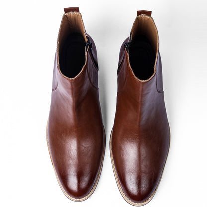Tan Godin Boots with Zip