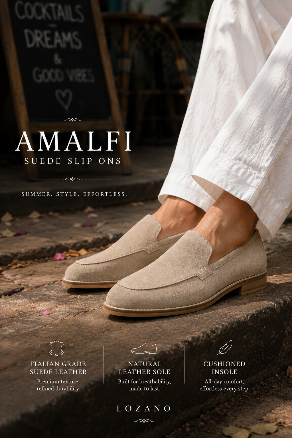 Amalfi Slip Ons - Beige