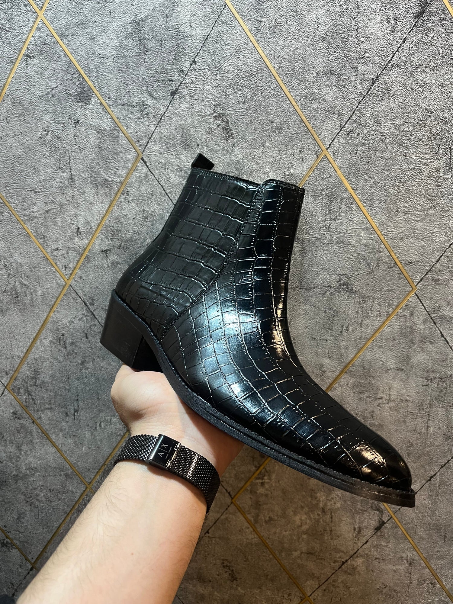 PREMIUM CROCO BOOTS / CUBAN HEEL