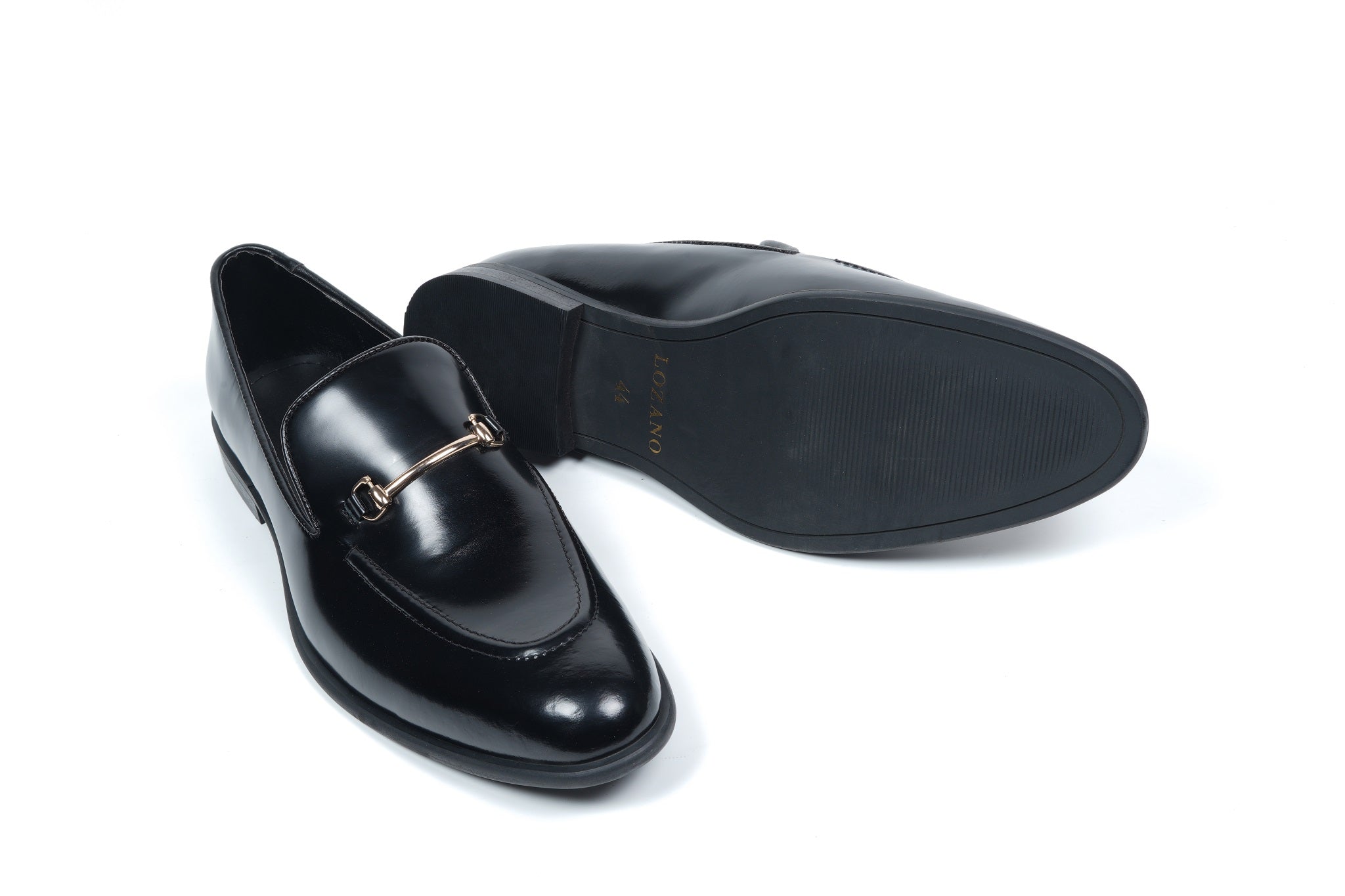 SMOOTH LEATHER SLIP ONS - BLACK