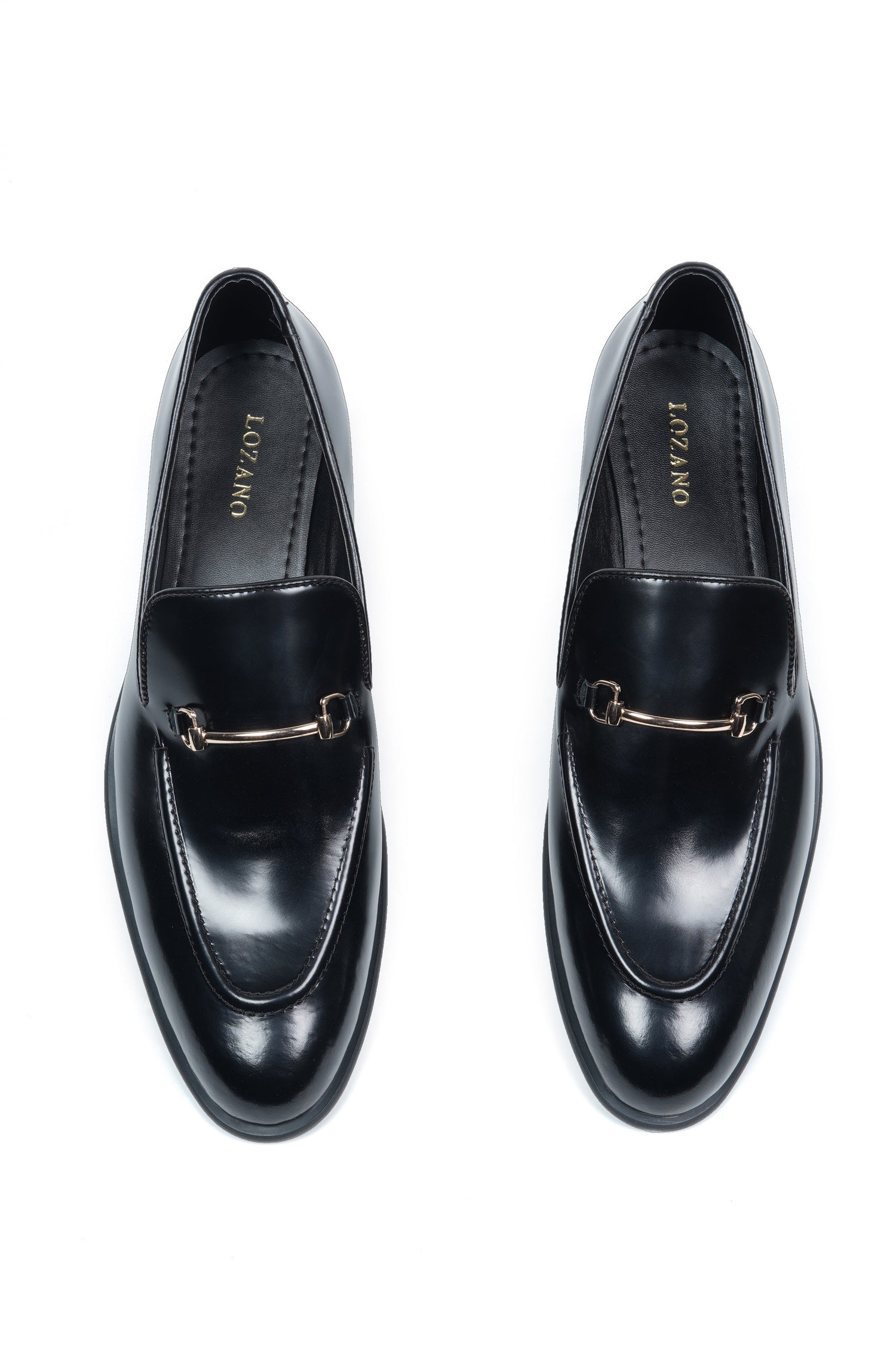 SMOOTH LEATHER SLIP ONS - BLACK