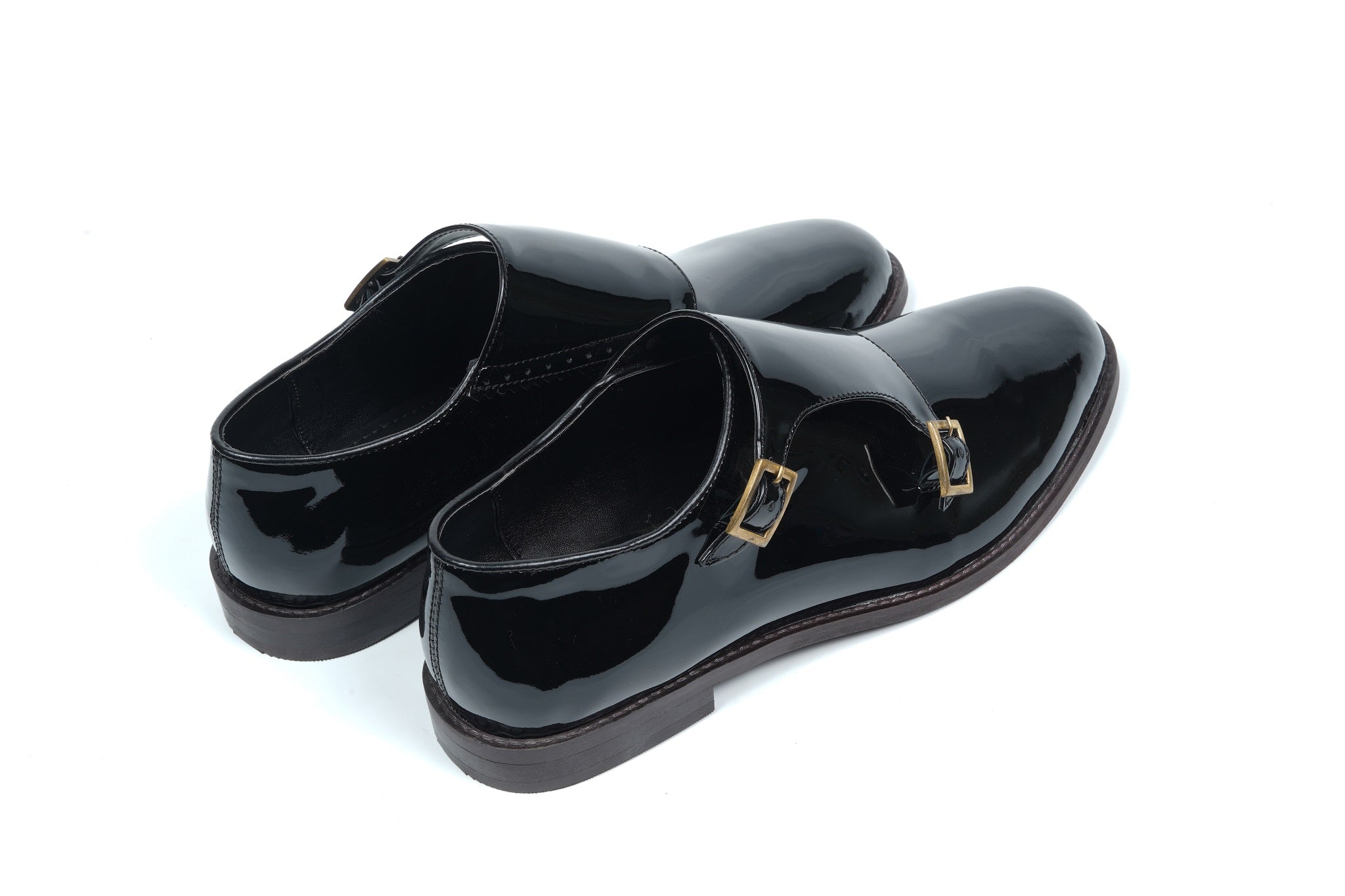PATENT LEATHER MONK STRAPS