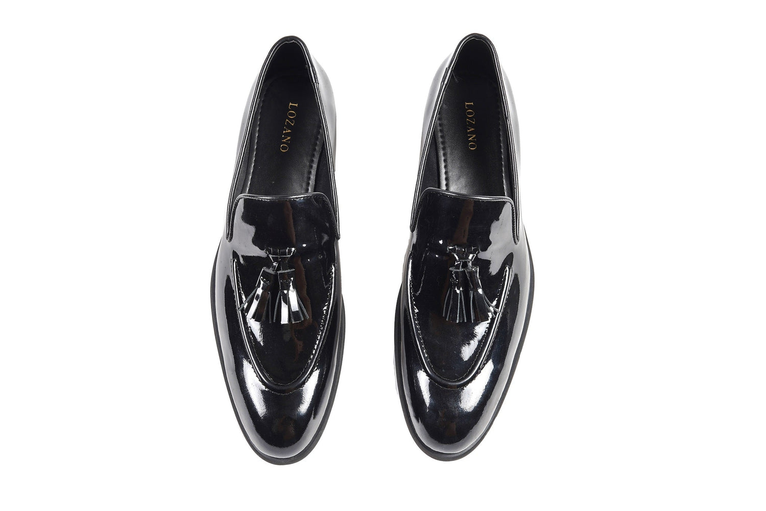 CLASSIC PATENT SLIP ONS WITH TASSELS