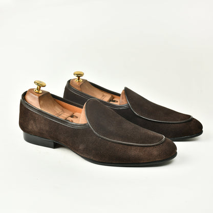 Belgian Suede Loafers - Brown