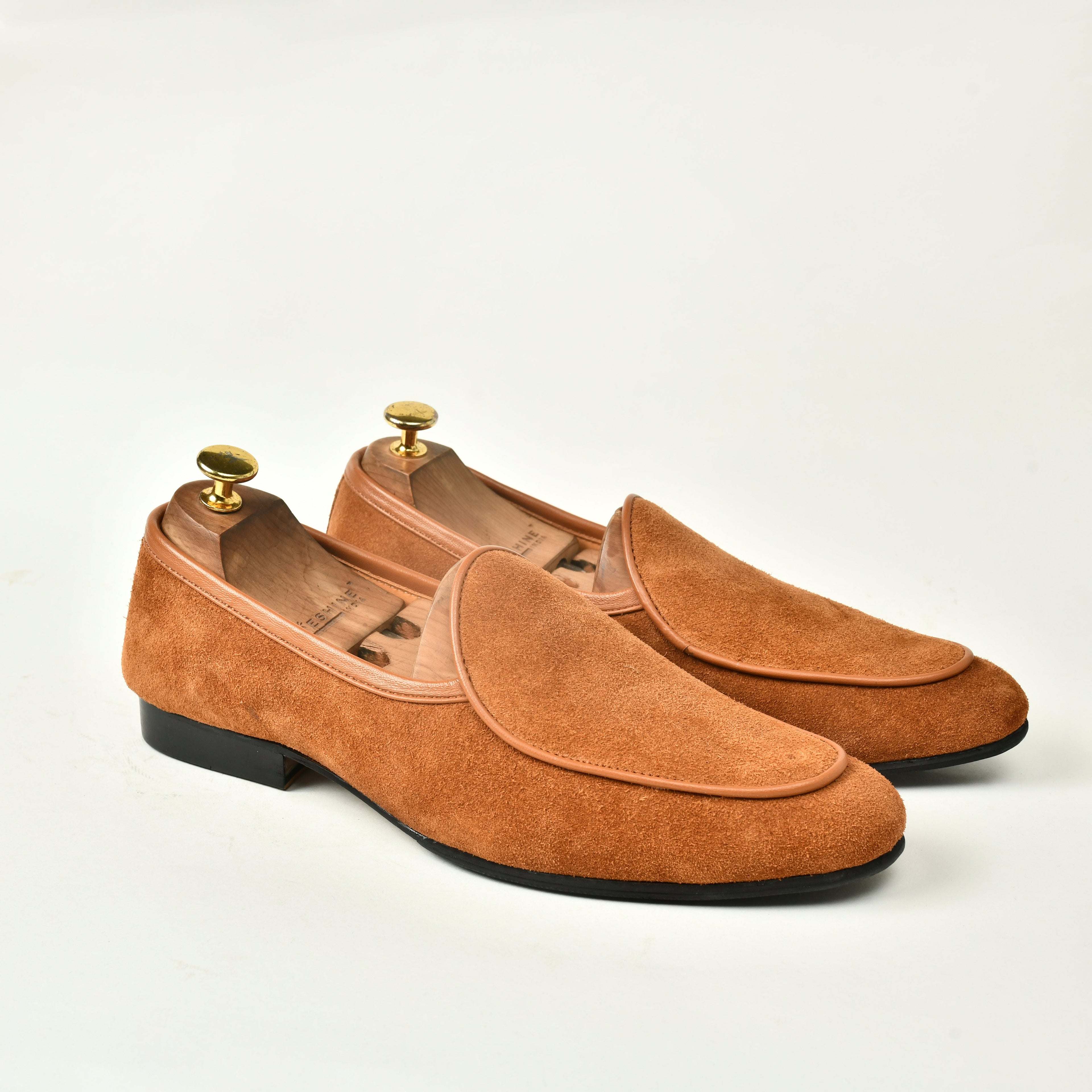Belgian Suede Loafers - Tan