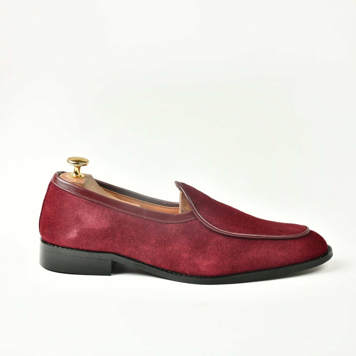 Belgian Suede Loafers - Maroon