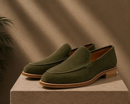 Amalfi Slip Ons - Olive Green