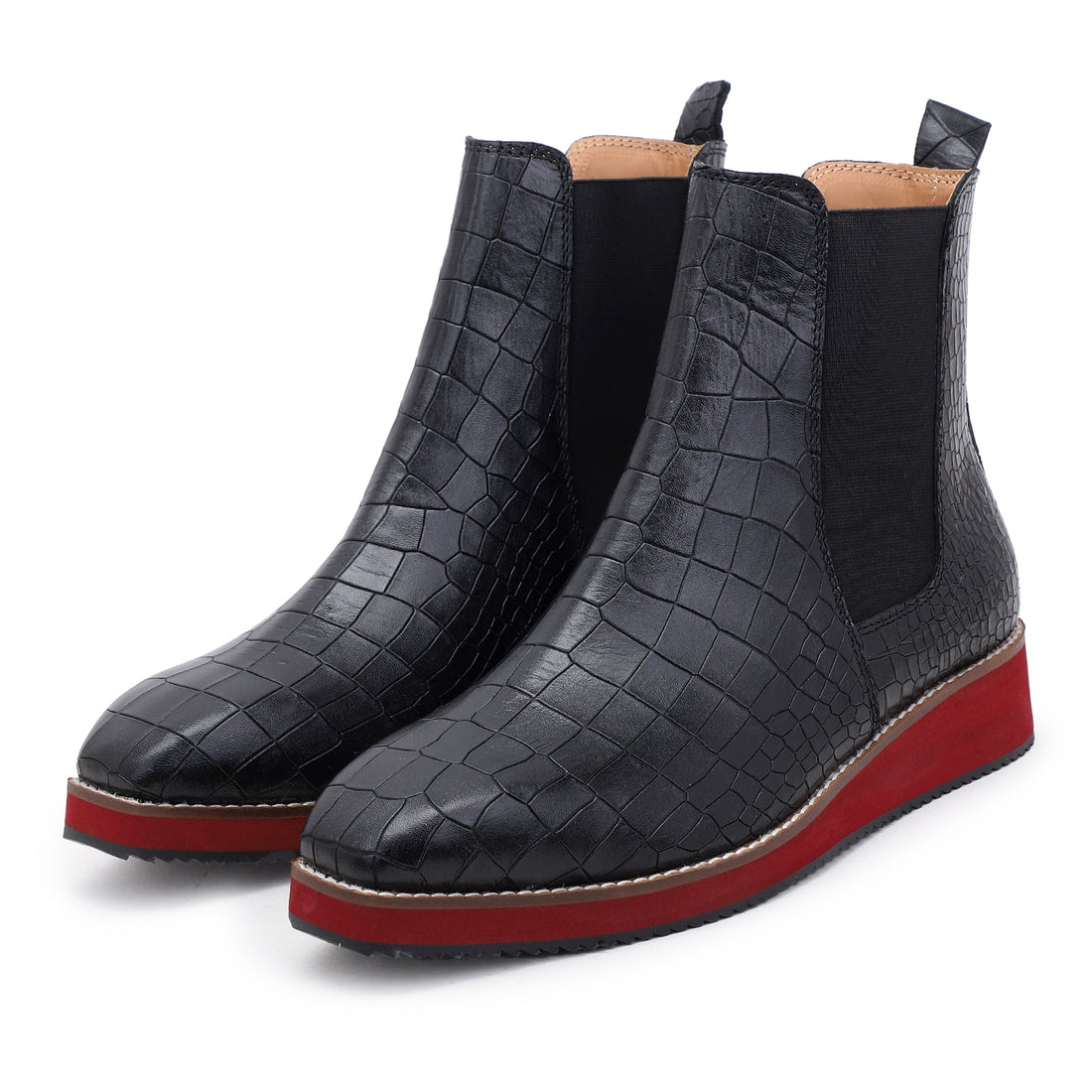 Italian Croco Leather Boots - EVA Sole