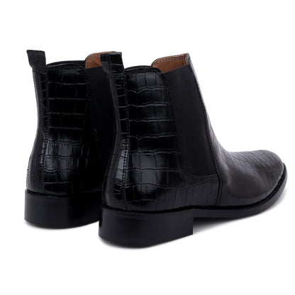 Premium Croco Boots - Black