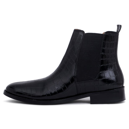 Premium Croco Boots - Black