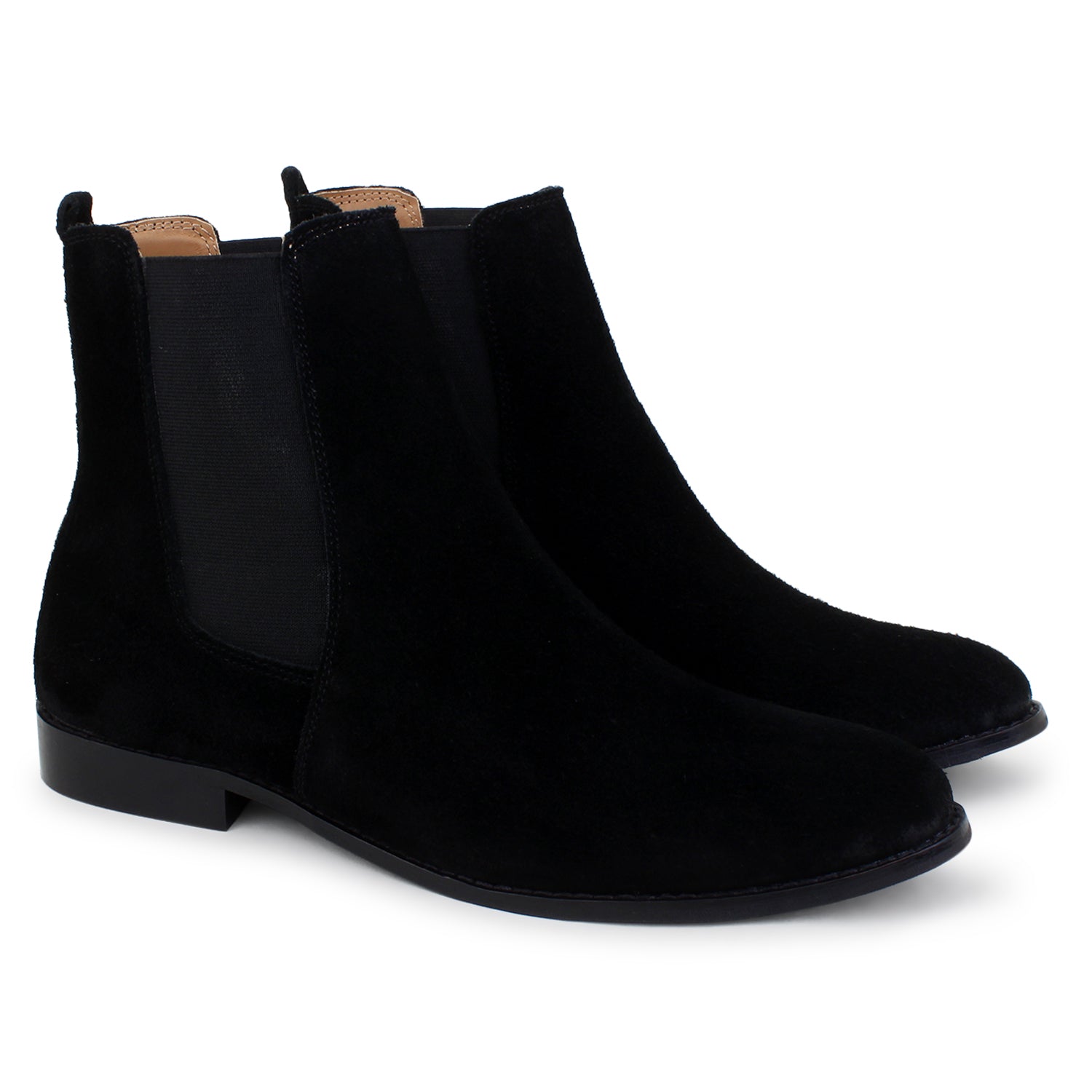 Italian Suede Leather Boots - Black