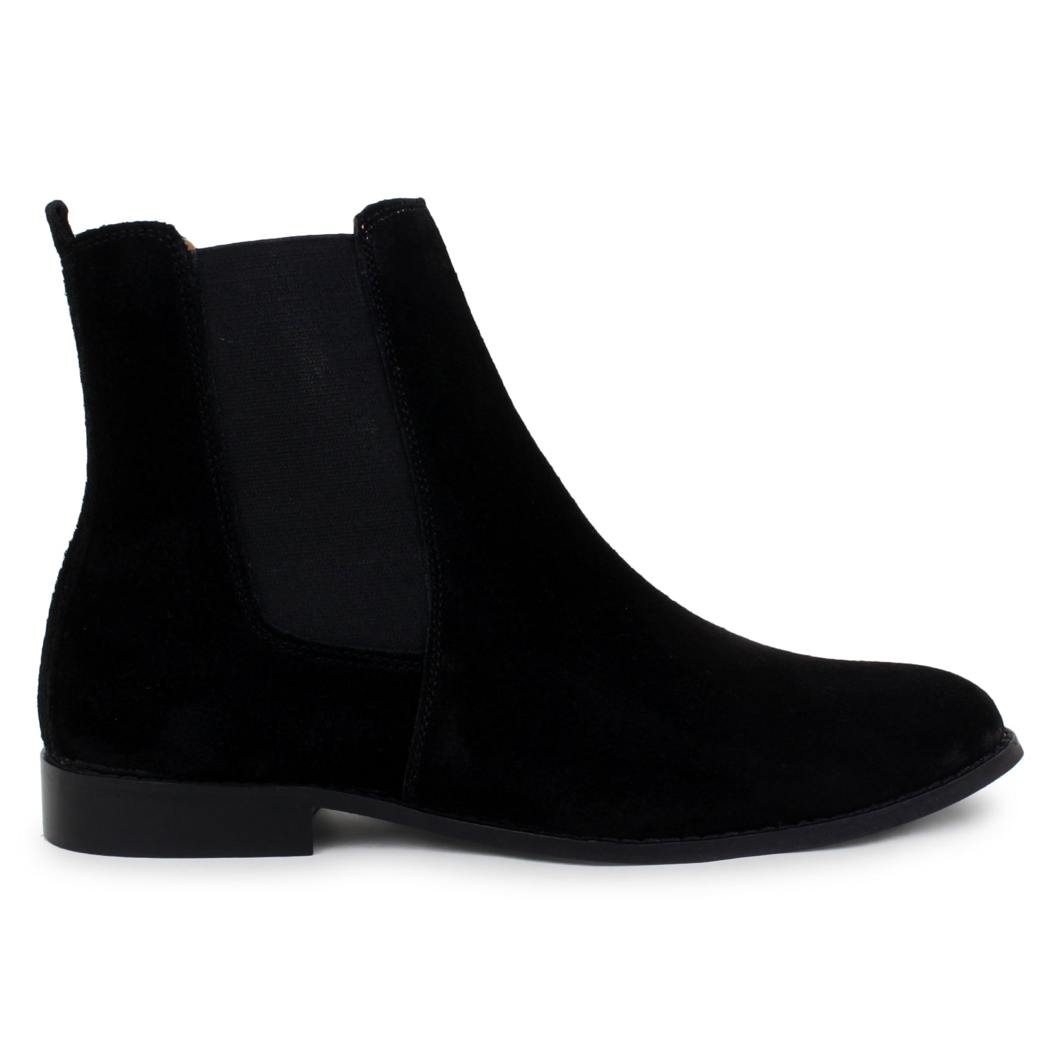 Italian Suede Leather Boots - Black