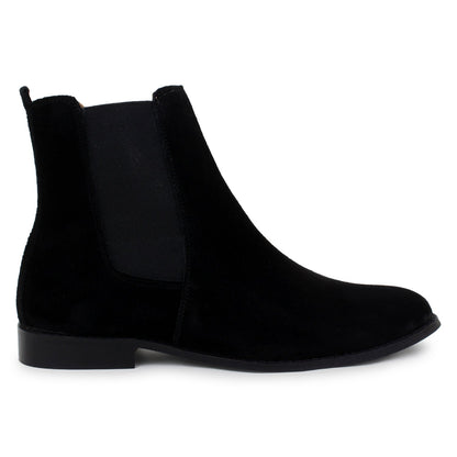 Italian Suede Leather Boots - Black