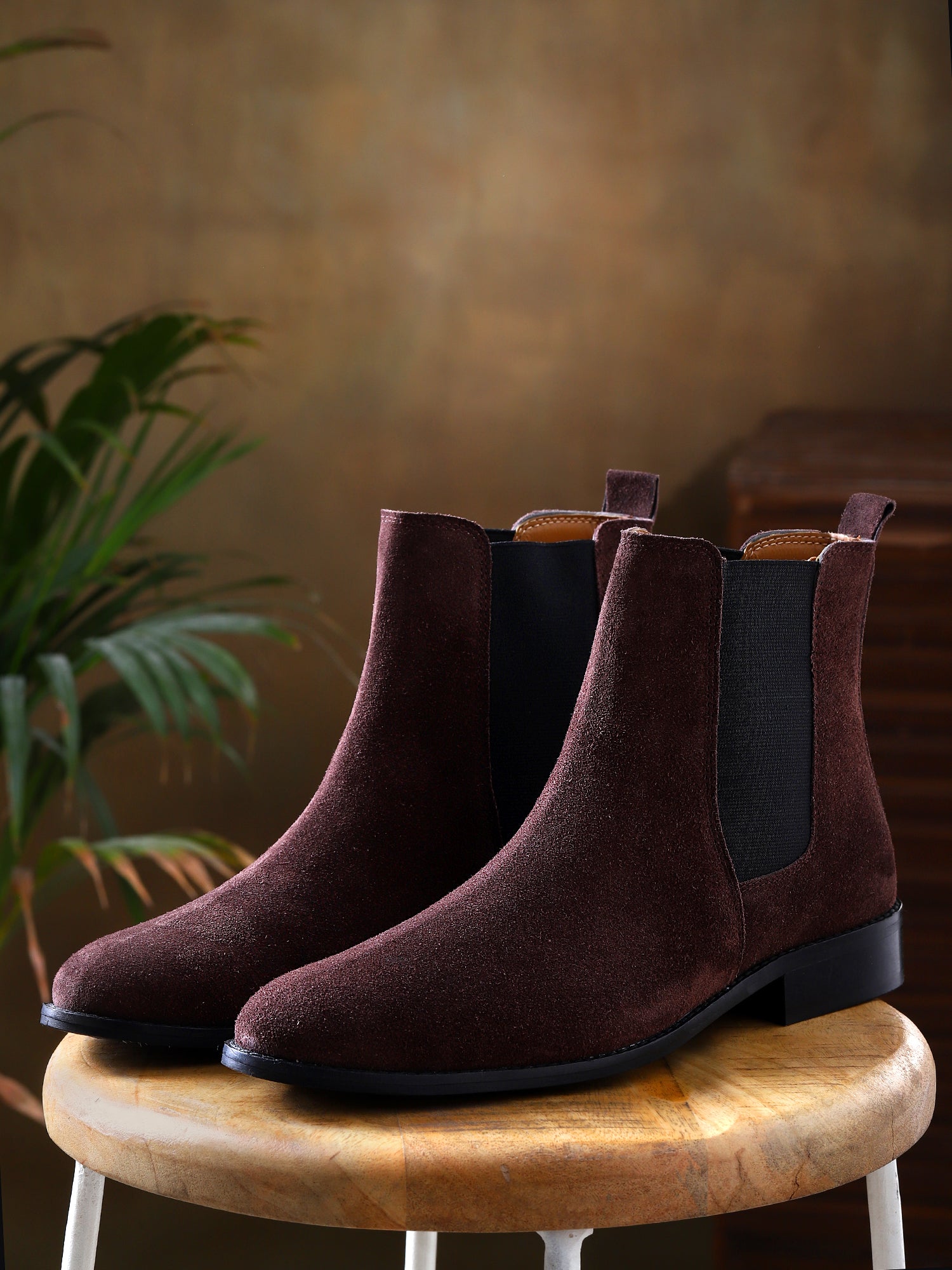 Italian Suede Leather Boots - Brown