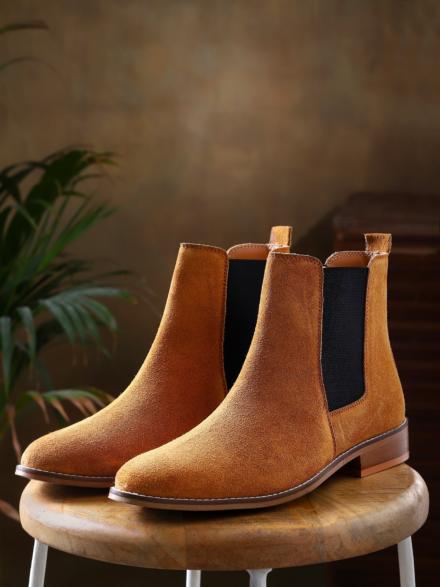 Italian Suede Leather Boots - Tan