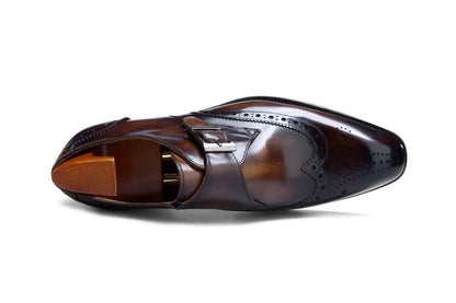 BROWN SQUARE TOE MONKS