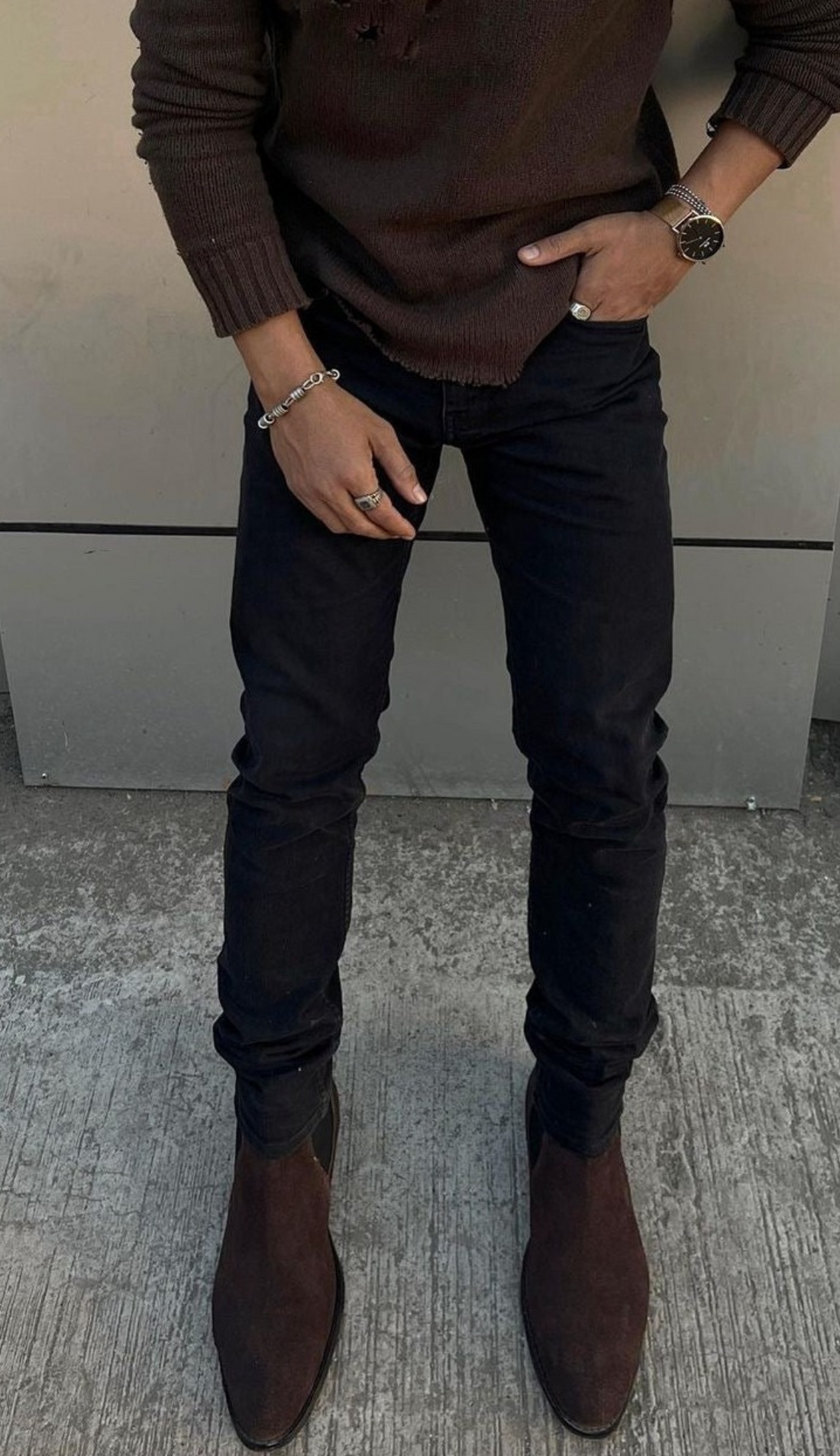 Italian Suede Leather Boots - Brown